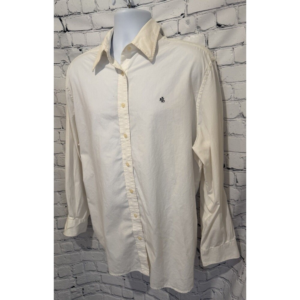 Lauren Ralph Lauren White Classic Button-Down Men's Shirt Long Sleeve Size 1X - Picture 4 of 7